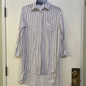 Striped White and Gray Woman’s Shirt